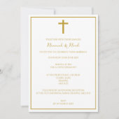Faire-part de mariage Gold Cross minimal (Devant)