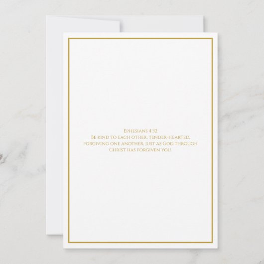 Faire-part de mariage Gold Cross minimal (Dos)