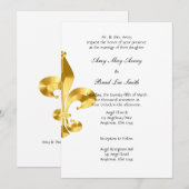 Faire-part de mariage Gold Fleur de Lis (Devant / Derrière)