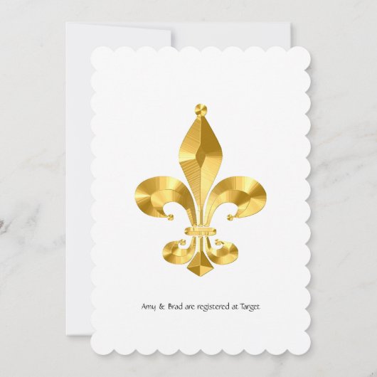 Faire-part de mariage Gold Fleur de Lis (Dos)