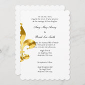 Faire-part de mariage Gold Fleur de Lis (Devant / Derrière)