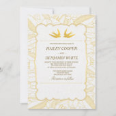 Faire-part de mariage Gold Flora Bliss (Devant)