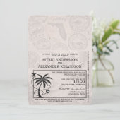 Faire-part de mariage Gold Florida Passport (Debout devant)