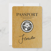 Faire-part de mariage Gold Florida Passport (Dos)