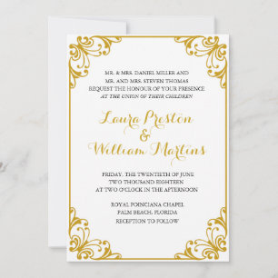 Faire-part de mariage Gold Flourd