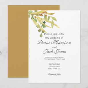 Faire-part de mariage Gold Foliage