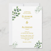 Faire-part de mariage Gold Greenery (Devant)