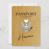 Faire-part de mariage Gold Hawaii Passport (Dos)