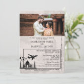 Faire-part de mariage Gold India Passport (Debout devant)