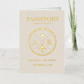Faire-part de mariage Gold & Ivory Passport (Recto)