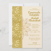 Faire-part de mariage Gold Kente avec détails sur  (Devant)