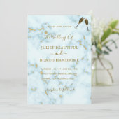 Faire-part de mariage Gold Marbre blanc Design de  (Debout devant)
