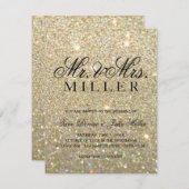 Faire-part de mariage - Gold Parties scintillant F (Devant / Derrière)
