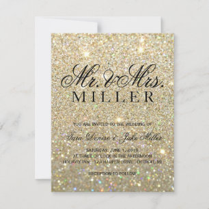 Faire-part de mariage - Gold Parties scintillant F
