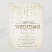 Faire-part de mariage Gold Parties scintillant Loo (Devant / Derrière)