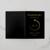 Faire-part de mariage Gold Passport (Mise à l'extérieur)