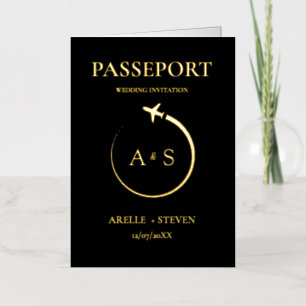Faire-part de mariage Gold Passport