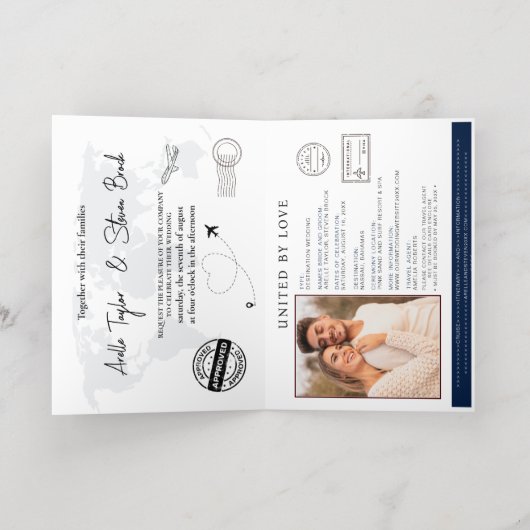 Faire-part de mariage Gold Passport (Couchage intérieur)