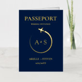 Faire-part de mariage Gold Passport (Recto)