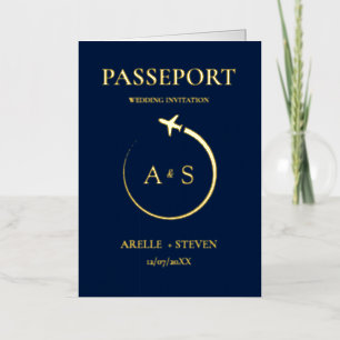 Faire-part de mariage Gold Passport