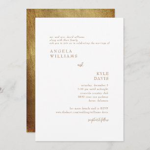 Faire-part de mariage Gold Simplicity Bride Parent