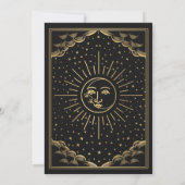 Faire-part de mariage Gold Sun et Moon Tarot Card (Dos)