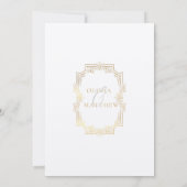 Faire-part de mariage Gold & White Script (Dos)
