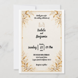 Faire-part de mariage Golden Promise