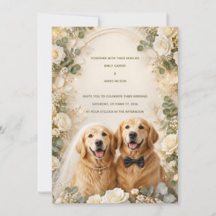 Faire-part de mariage Golden Retriever Élégant 3