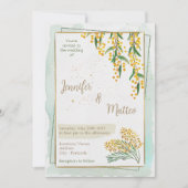 Faire-part de mariage Golden Wattle (Devant)