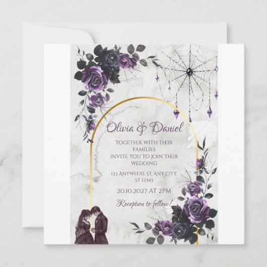 Faire-part de mariage gothique (Devant)