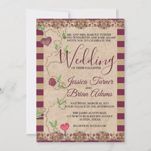 Faire-part de mariage gothique (Devant)