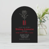 Faire-part de mariage gothique avec code QR (Debout devant)