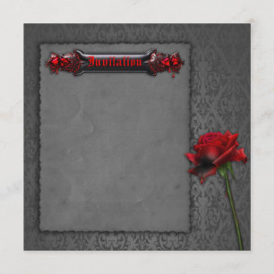 Faire-part de mariage gothique Blood Rose