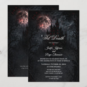 Faire-part de mariage gothique Château hanté