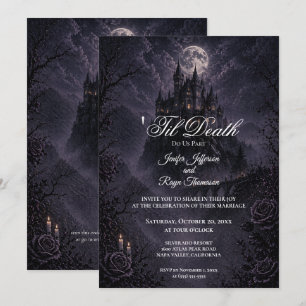 Faire-part de mariage gothique Château hanté