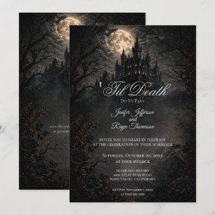 Faire-part de mariage gothique Château hanté Vinta