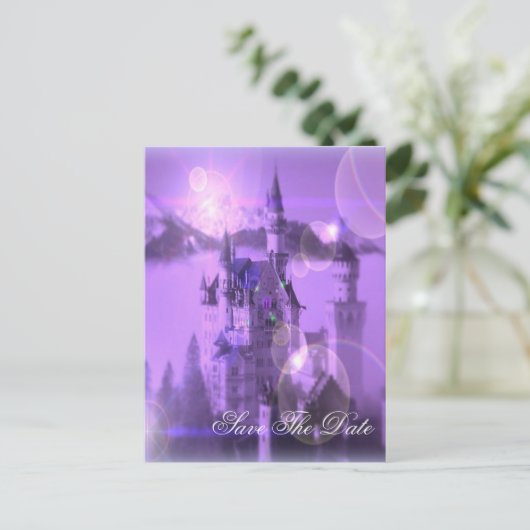 faire-part de mariage gothique château pourpre sav (Debout devant)