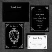 Faire-part de mariage gothique classique noir