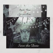 Faire-part de mariage gothique de cimetière pour S (Devant / Derrière)