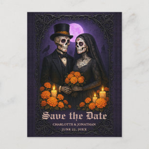 Faire-part de mariage gothique de couple Skull Can