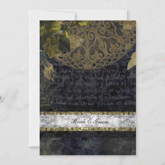 Faire-part de mariage gothique de mystère foncé de (Dos)