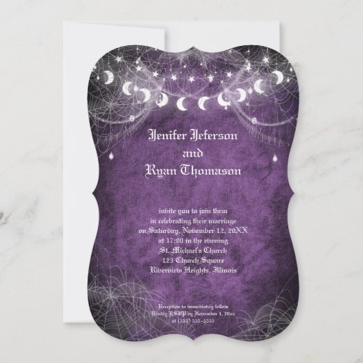 Faire-part de mariage gothique d'Halloween (Dos)