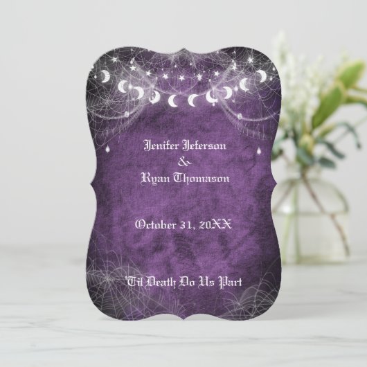 Faire-part de mariage gothique d'Halloween (Debout devant)