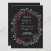 Faire-part de mariage gothique d'Halloween (Devant / Derrière)