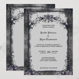 Faire-part de mariage gothique d'Halloween
