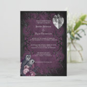 Faire-part de mariage gothique d'Halloween (Debout devant)