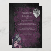 Faire-part de mariage gothique d'Halloween (Devant / Derrière)