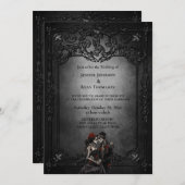 Faire-part de mariage gothique d'Halloween (Devant / Derrière)