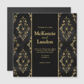 Faire-part de mariage gothique d'Halloween avec ar (Devant / Derrière)